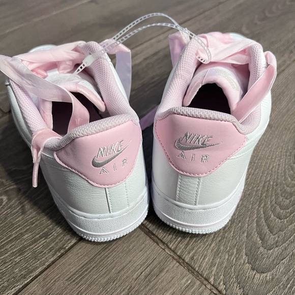 Nike Air Force 1 Low White Pink Satin Lace Sneakers - Picture 3 of 5